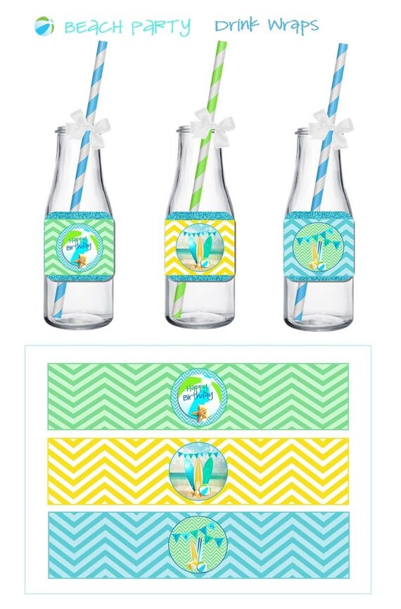 SURFBOARD DRINK WRAPS ~ Printable Instant Download Il_570xn