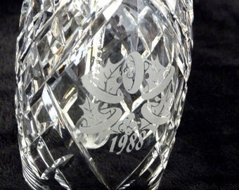Waterford Crystal Christmas Bell 1988 Five Golden Rings, Waterford 12 Days Christmas Bells 1988