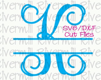 SVG DXF Split Letter Monogram Cut Files - 26 Upper Case Letters