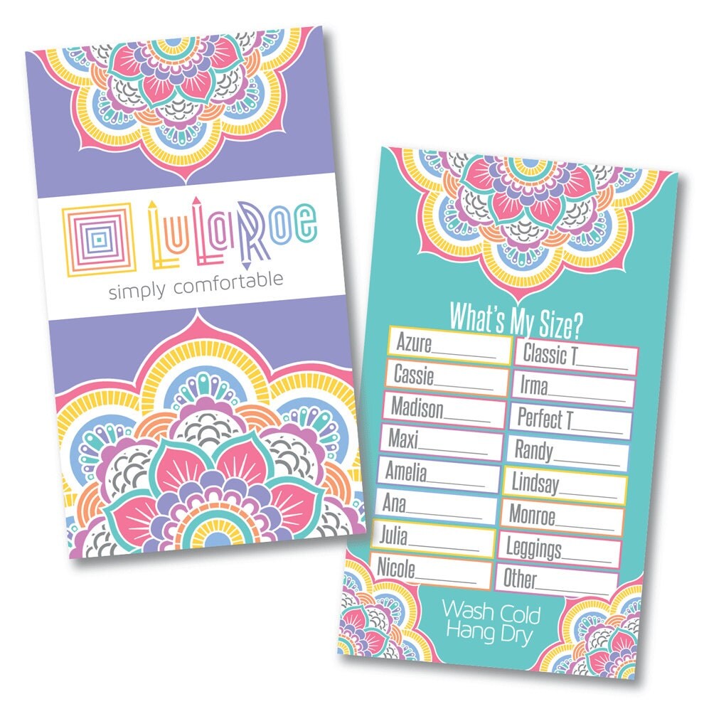 LuLaRoe What's My Size Card Home Office