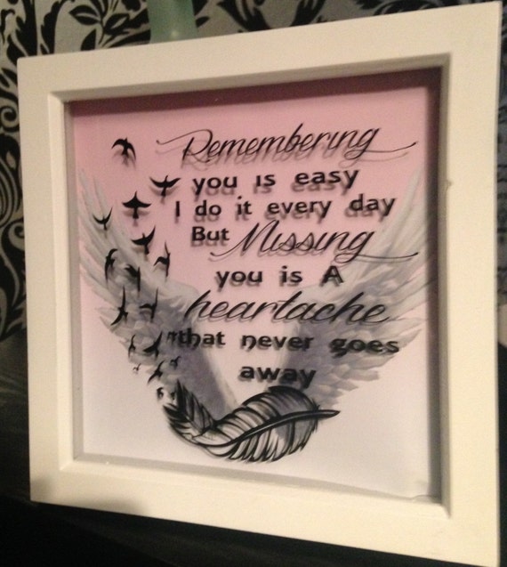 Beautiful memorial shadow box by Personalisedareus on Etsy
