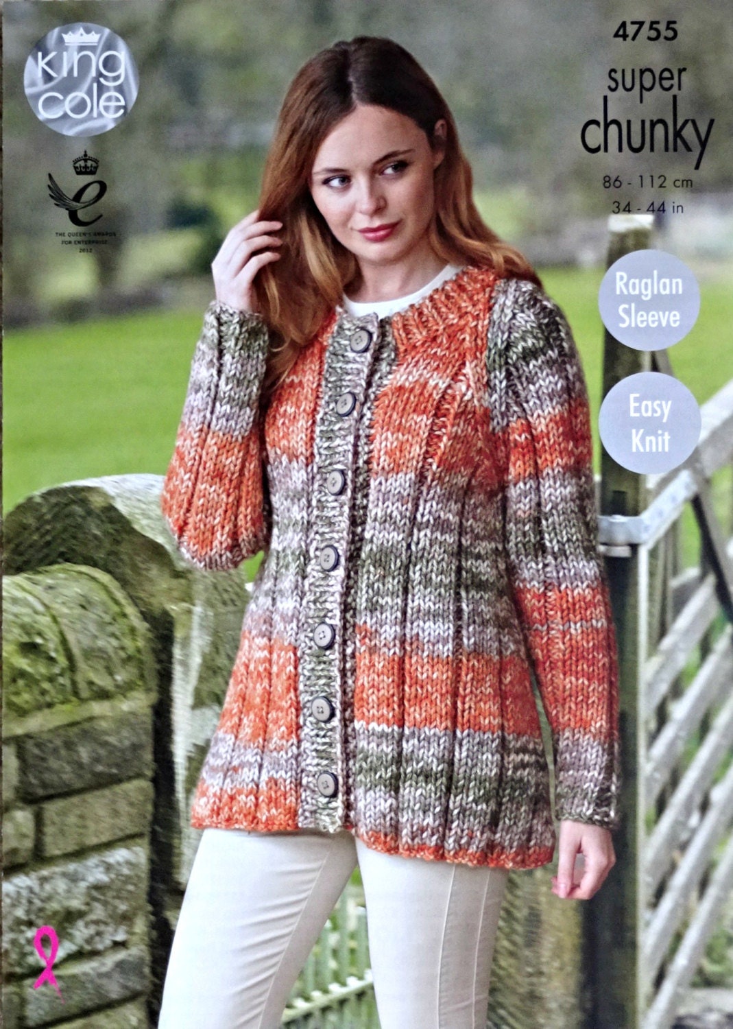 Womens Knitting Pattern K4755 Ladies Easy Knit Long Sleeve Round Neck Cardiga...