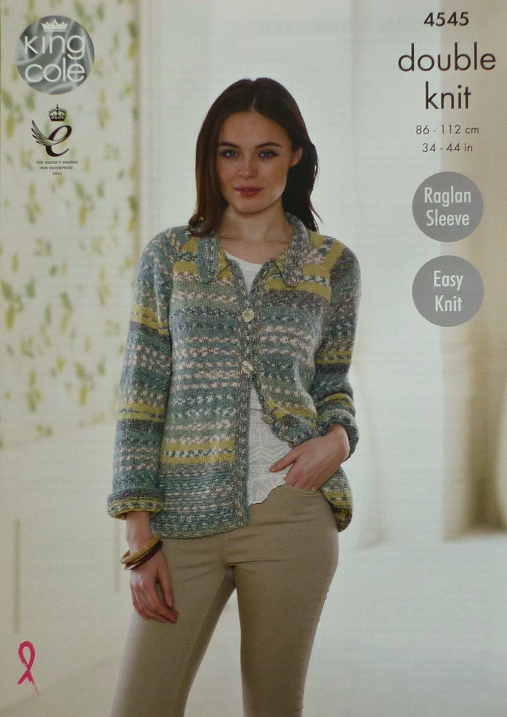 Womens Knitting Pattern K4545 Ladies Long Sleeve Easy Knit Jacket with Collar...