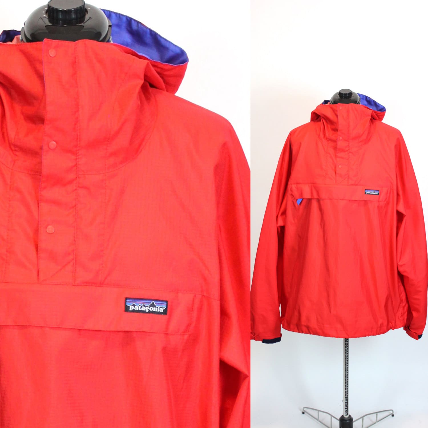 Vintage Red Patagonia Windbreaker Rain Jacket Large