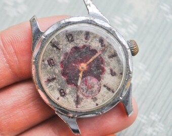 Vintage Soviet wrist watch for parts.Didn't work.