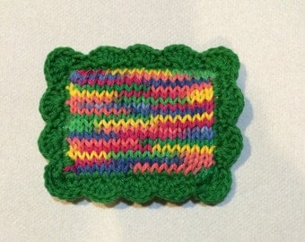 Knit Dishcloth / Knitted Scrubbie / Knit Pot Scrubber / Dish Scrubbie / Knitted Dishcloth / Sponge / Nylon Scrubbie / Scrubber / Rainbow