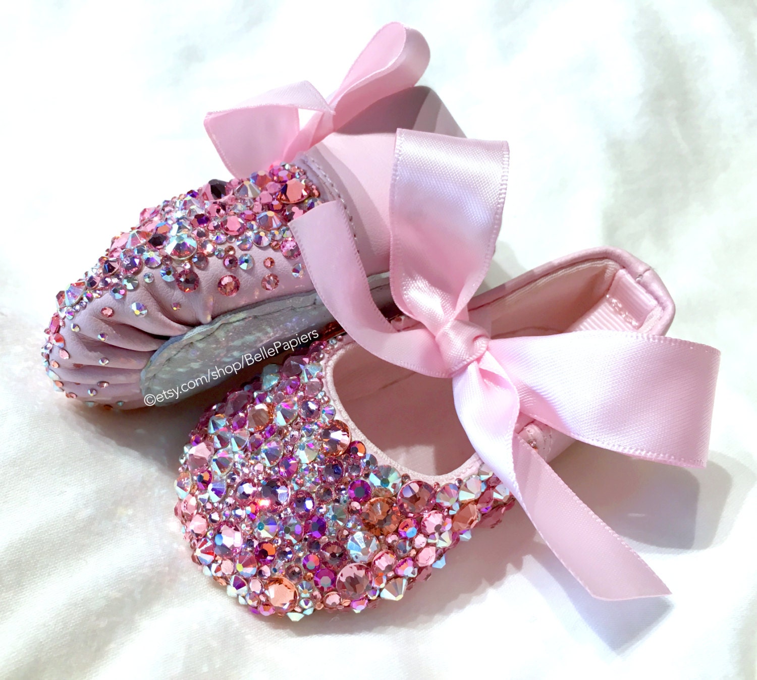 100 Swarovski Slippers Infant Baby Ballerina Ballet Shoes