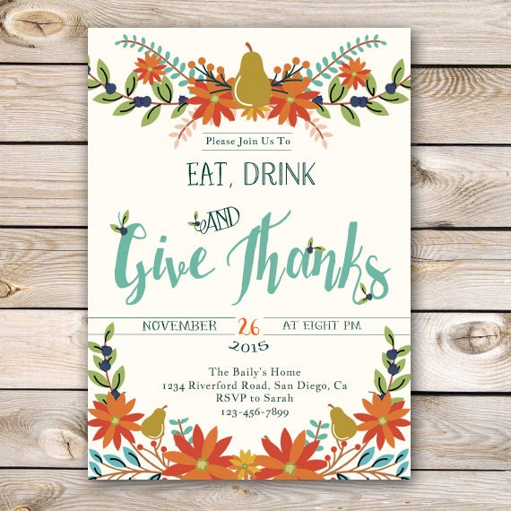 Thanksgiving Dinner Invitations 1