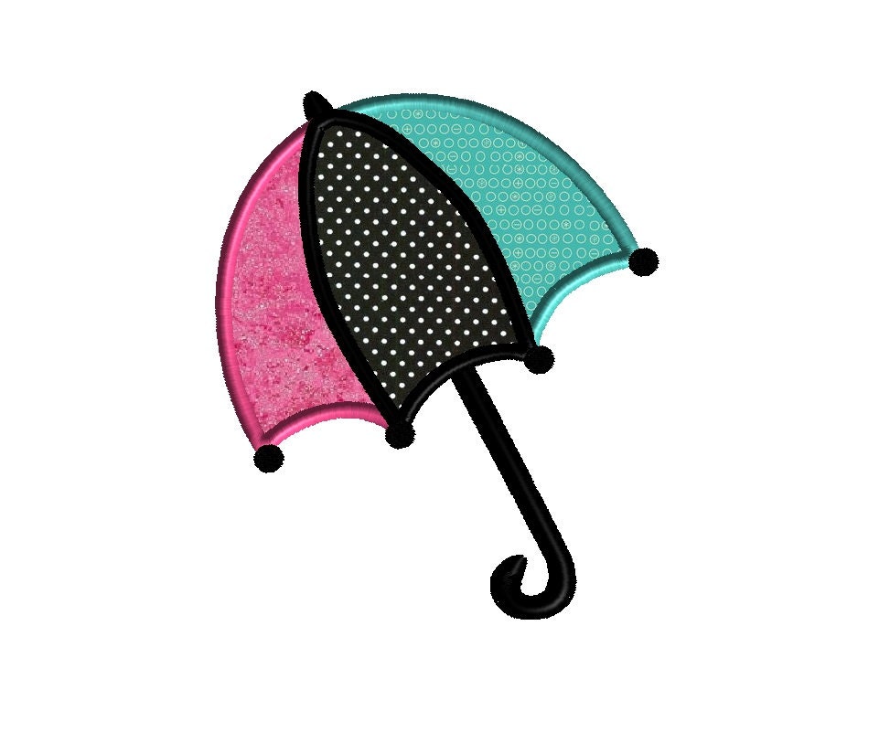 Umbrella Applique Machine Embroidery DesignINSTANT by SewChaCha
