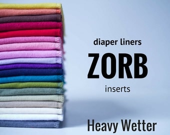Heavy Wetter Zorb Diaper Liners Soakers Doublers Cloth Diaper Inserts - Choose Your Colors -Size and Quantity
