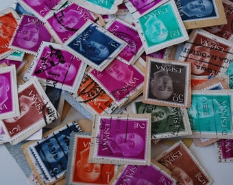 200 old postal stamps Espana 1960s,1970s used stamps