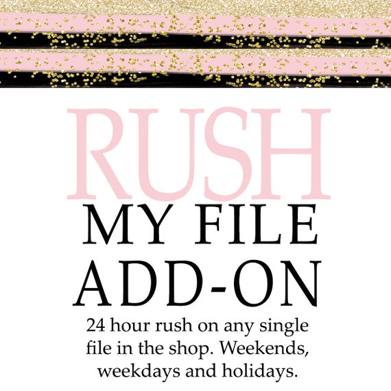 Rush add-on for any invitation or matching coordinate in the shop. Must be purchased with file wanted. 24 hour rush weekends holidays (RUSH) Il_570xn