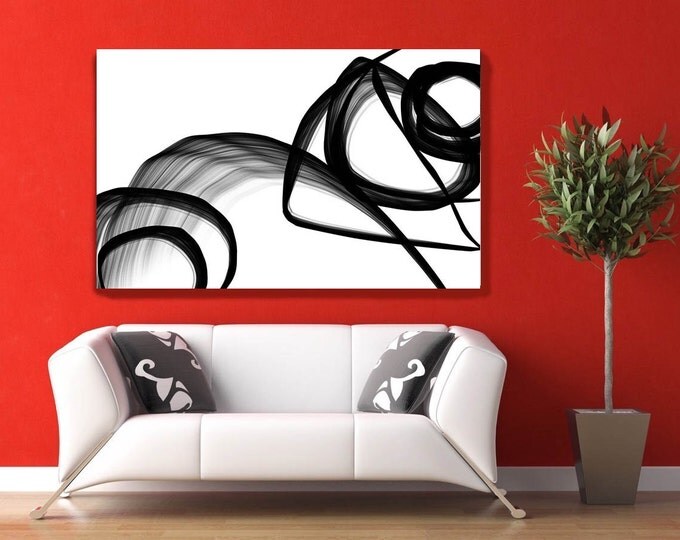 Industrial Abstract in Black and White 2015-22. Unique Abstract Wall Decor, Large Contemporary Canvas Art Print up to 72" by Irena Orlov