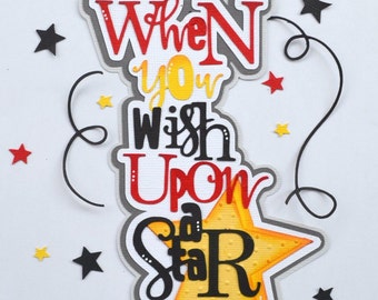 CraftECafe Wish Upon a Star Title Premade Scrapbook Page Layout Disney