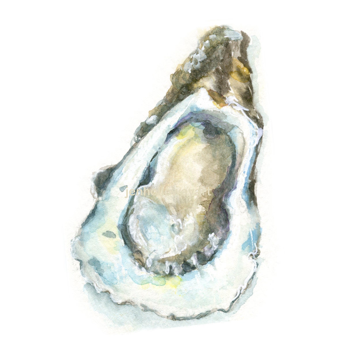 Watercolor Oyster Oyster Print Oyster Art Oyster Shell Art