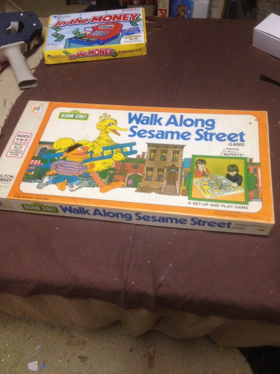 1975 walk behind sesame street game/ 1970s board games/ sesame