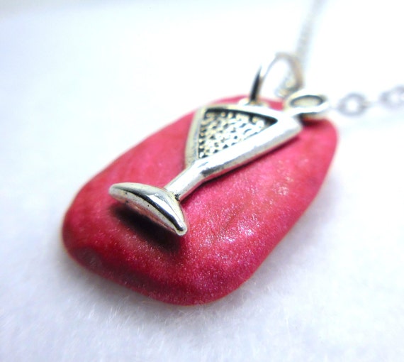 Martini Charm Necklace Pink Martini Jewelry Stocking