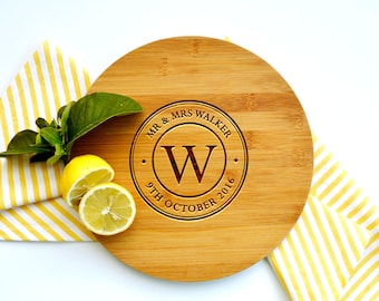 Personalized Cutting Board, Custom Cutting Board, Wedding cutting board, Circle Design