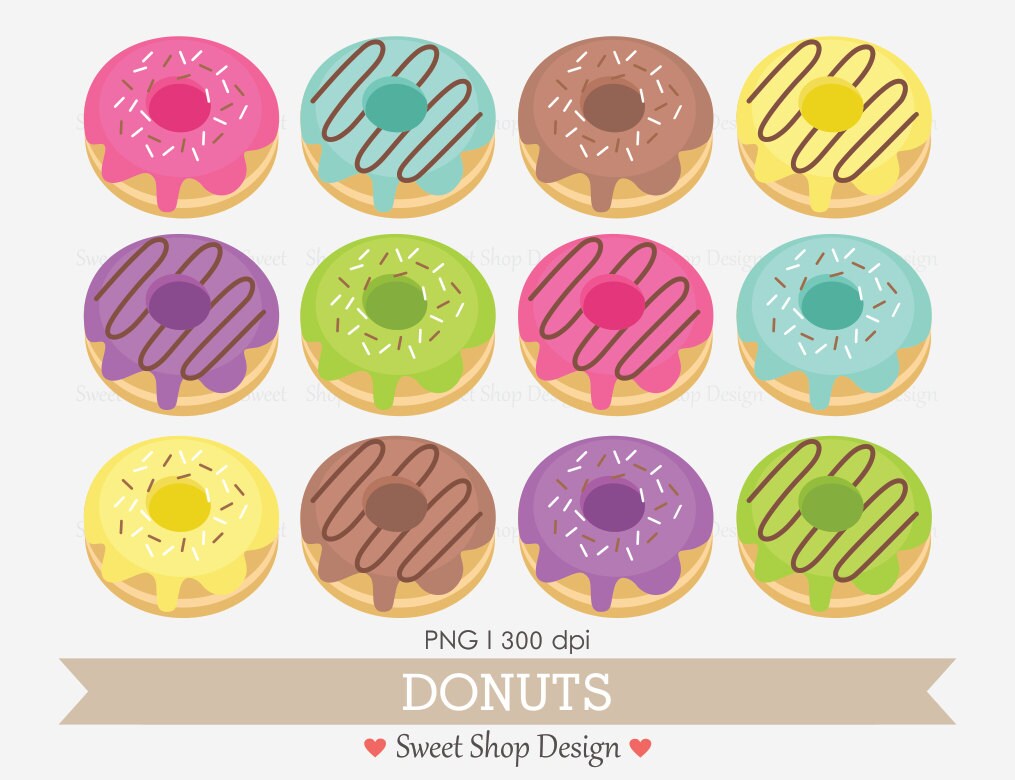 Donuts Clip Art Food Clip Art Birthday Clip Art Digital