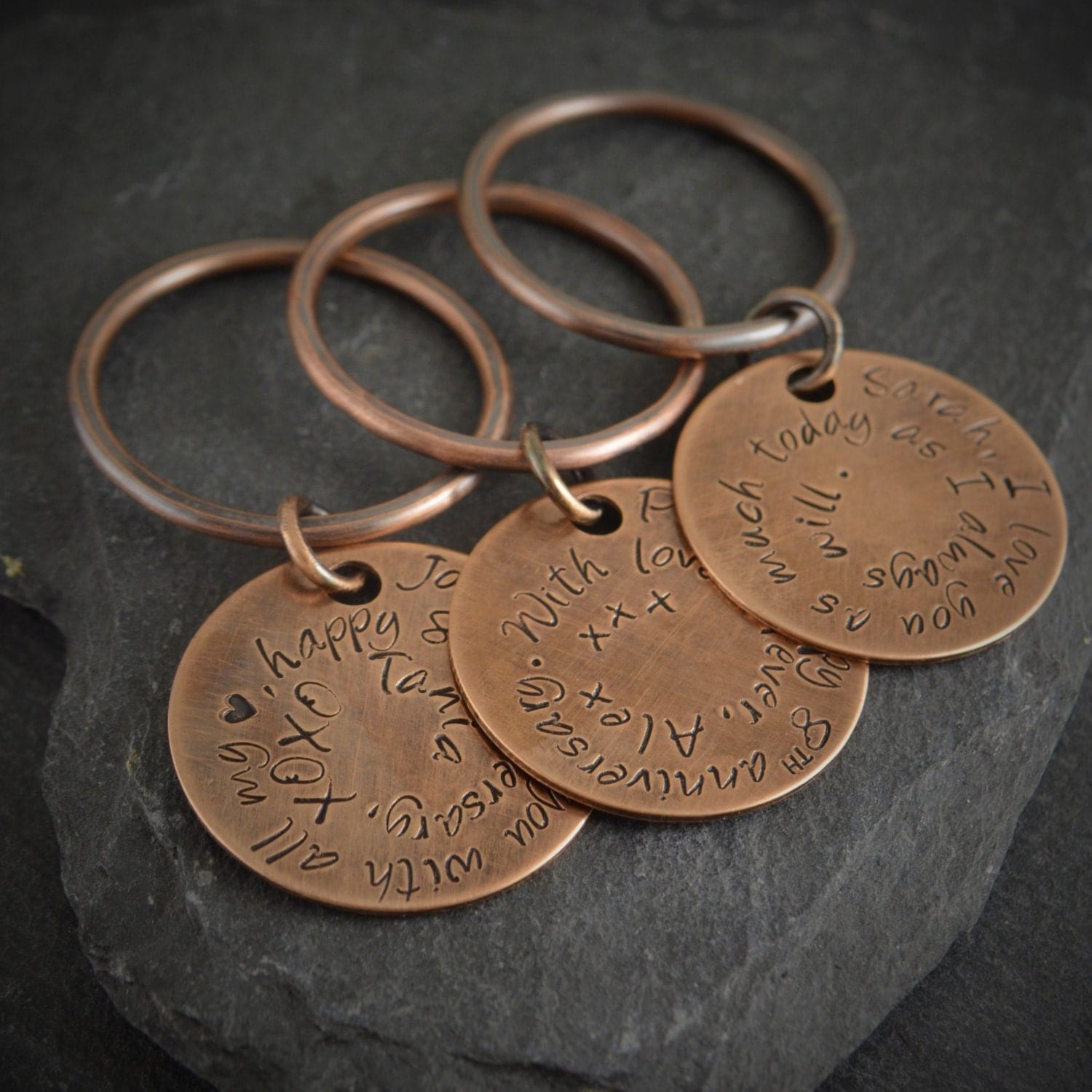 Pure bronze keychain. Bronze anniversary. Bronze gift for him.