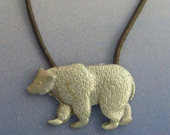 Bear pendant amulet 925 sterling silver necklace charm