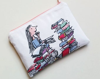 Matilda Roald Dahl books reading inspired purse clutch