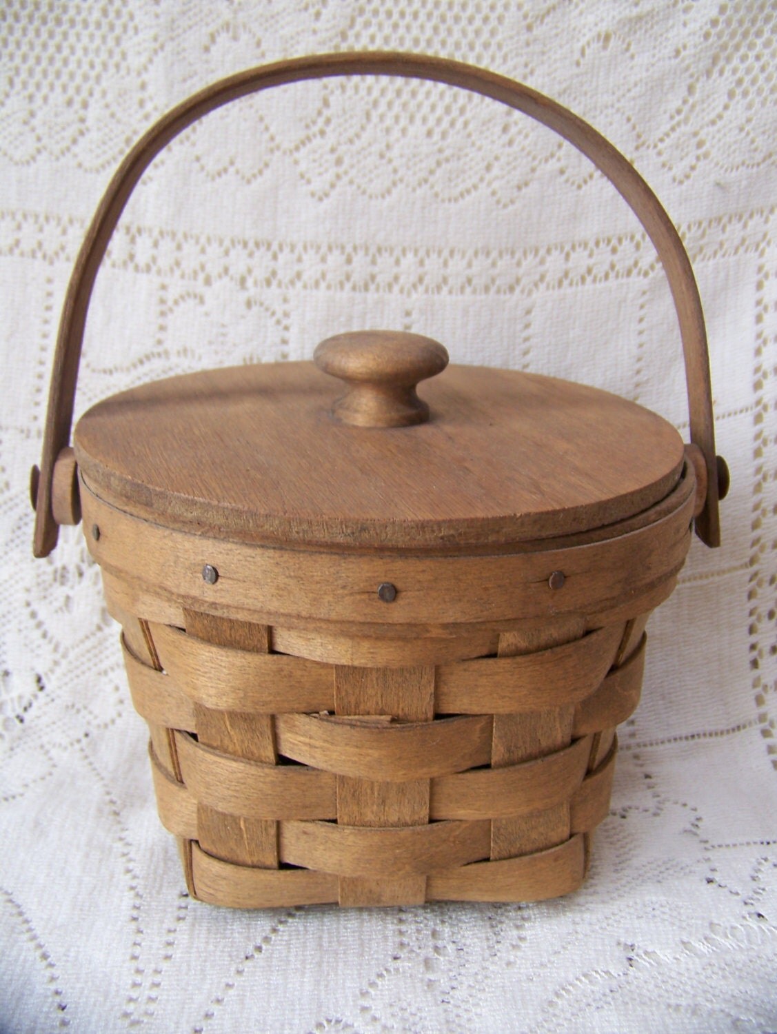 Vintage Longaberger Basket with Lid and Handle 1984 Fruit