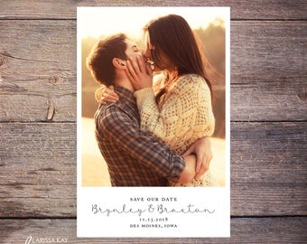 Save the Date Postcard, Save-the-Date Card, Calendar, Photo, DIY Printable, Digital File – Brynley
