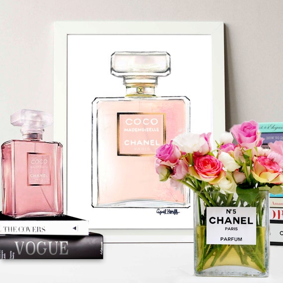 COCO Mademoiselle Chanel Perfume PRINT Pink Illustration by ...