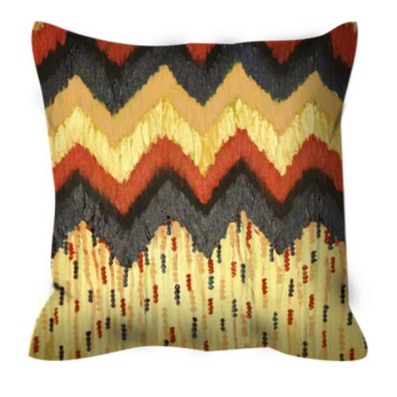 SHINE ON Gold Chevron Art Suede Throw Pillow Cushion Cover