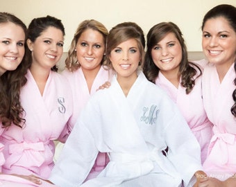 Bridesmaid Robes Set of 7 Waffle Robes for Bridesmaid Gifts in 10 Colors