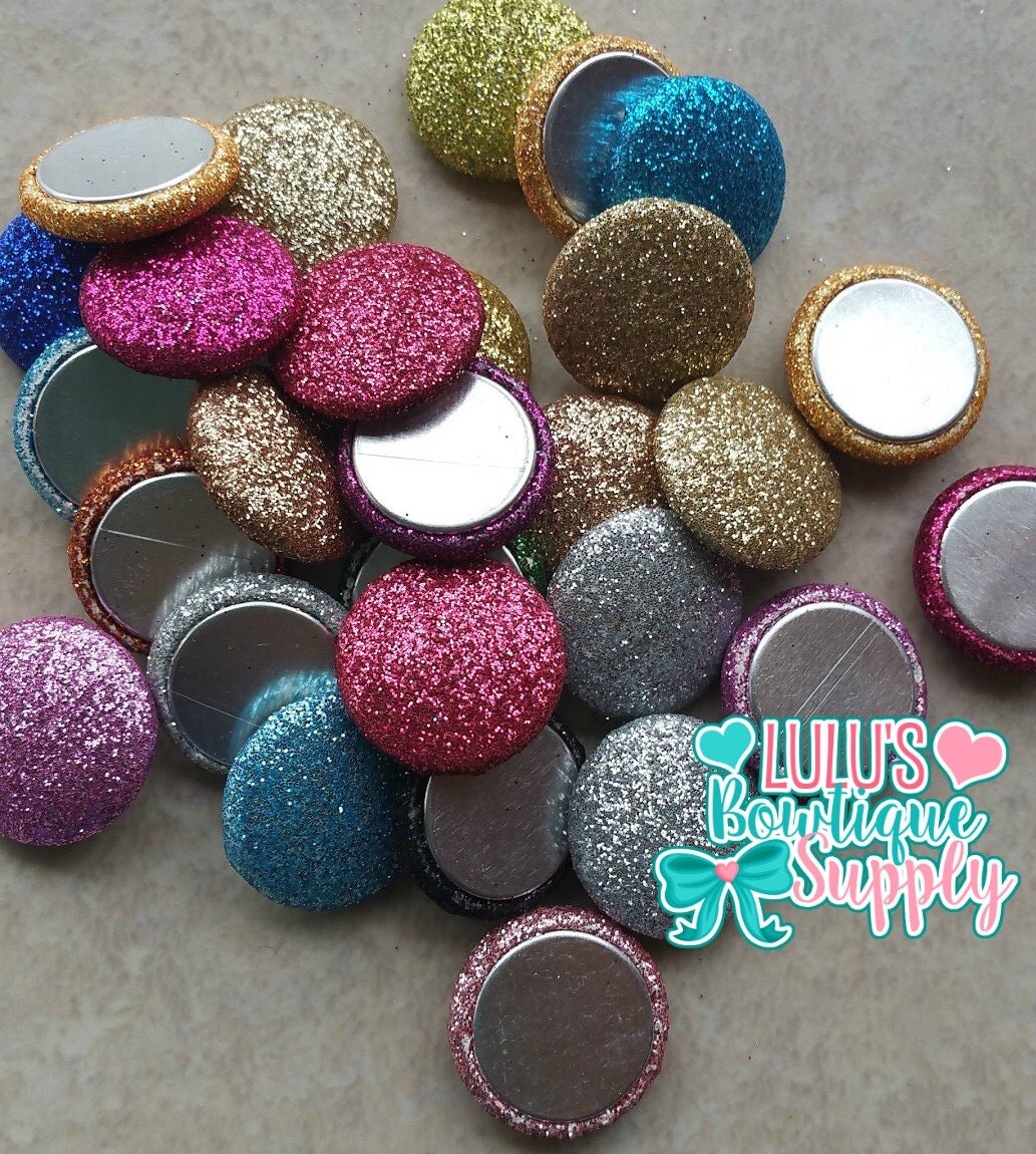 Glitter Buttons Flat Back Glitter buttons Boutique Supplies