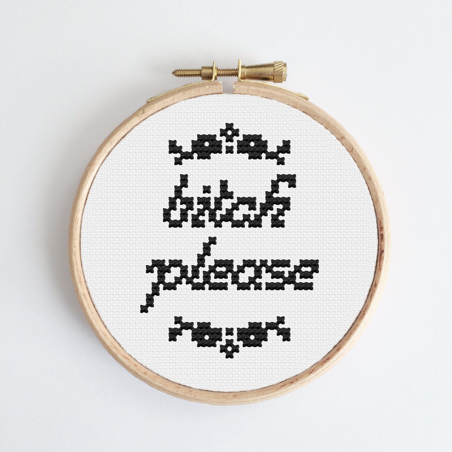 B*tch Please Modern Cross Stitch Kit easy chart design with guide