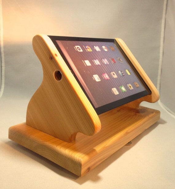 Cedar Wood IPad Mini Stand With Swivel Base For By WOODESIGNERS   Il 570xN.950902980 52fe 