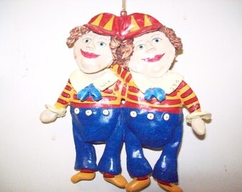 Tweedle Dee and Tweedle Dum Ornament Alice in Wonderland