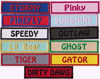 Name Patch Personalized Patch Custom Patch Embroidered Iron On Patch with Velcro Option