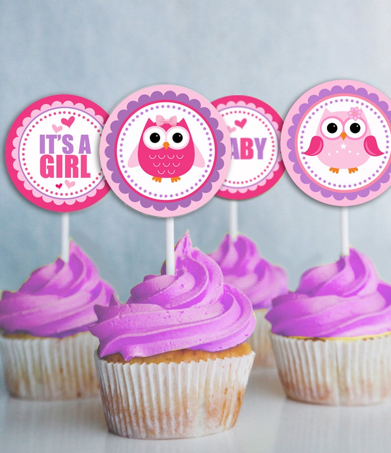 Owl Cupcake Toppers Printable Baby shower decorations