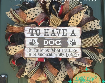 Dog Lovers Deco Mesh Wreath
