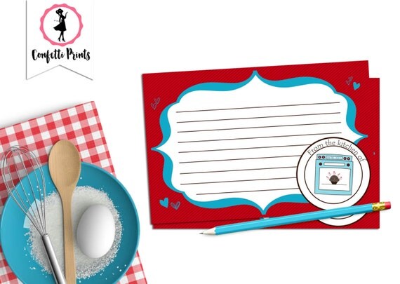 Baby Shower Recipe Cards - BUN In The OVEN | Printable Recipe Cards | Advice Cards | Vintage Baby Shower | Baby Sprinkle Recipe Card Il_570xn