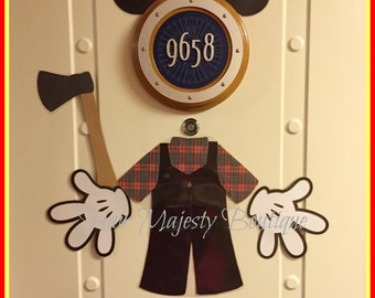 Mickey Mouse Alaska Lumberjack Body Part Magnet for Cruise Door