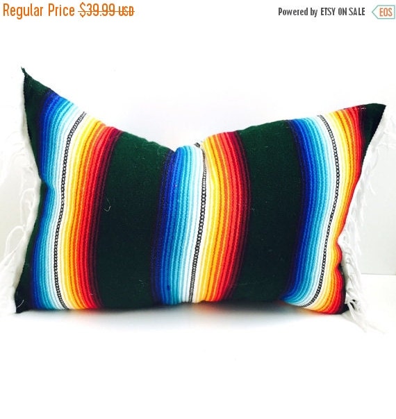 SALE mexican blanket pillow / urban by SeaGypsyCalifornia on Etsy