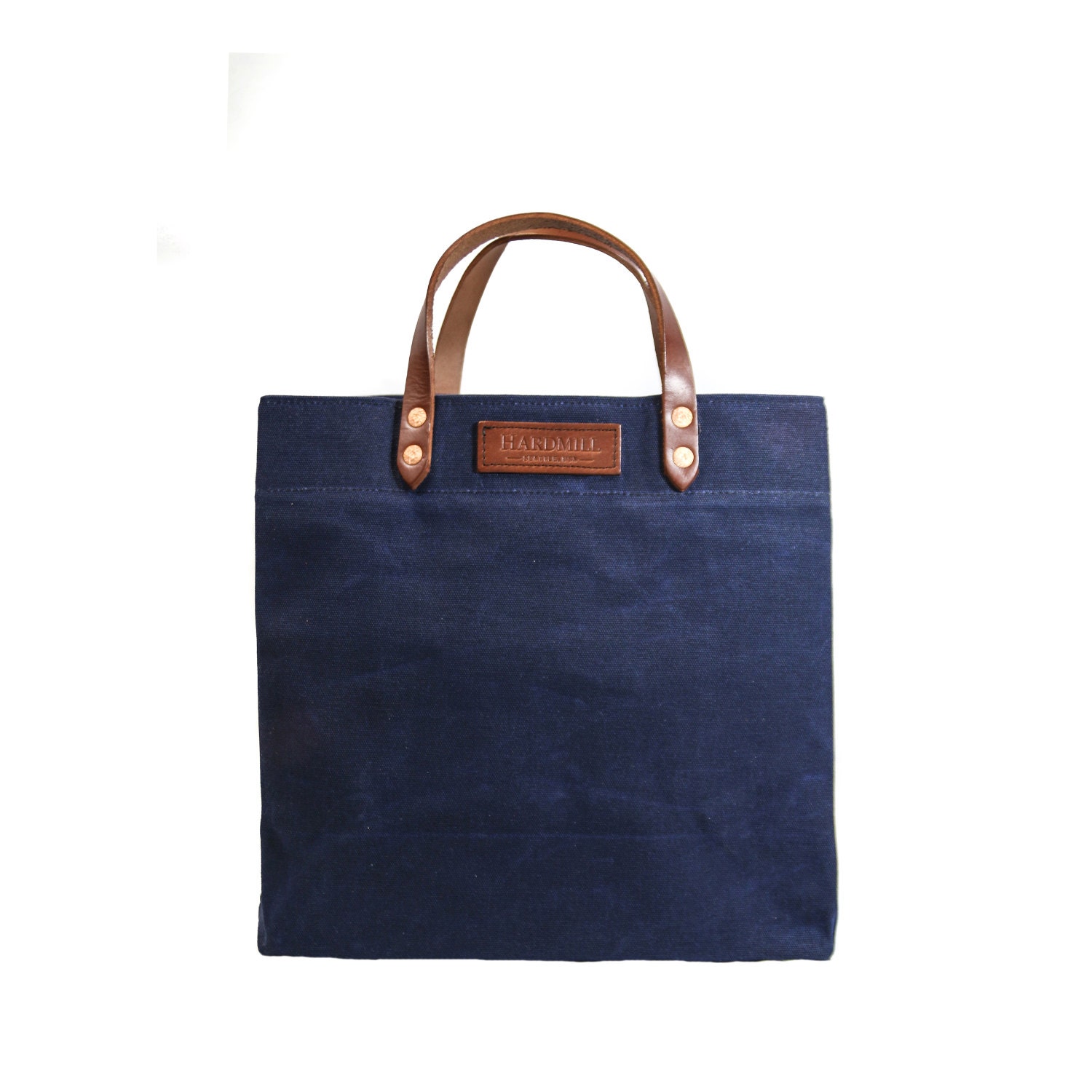 Grocery Tote Bag Waxed Canvas Navy