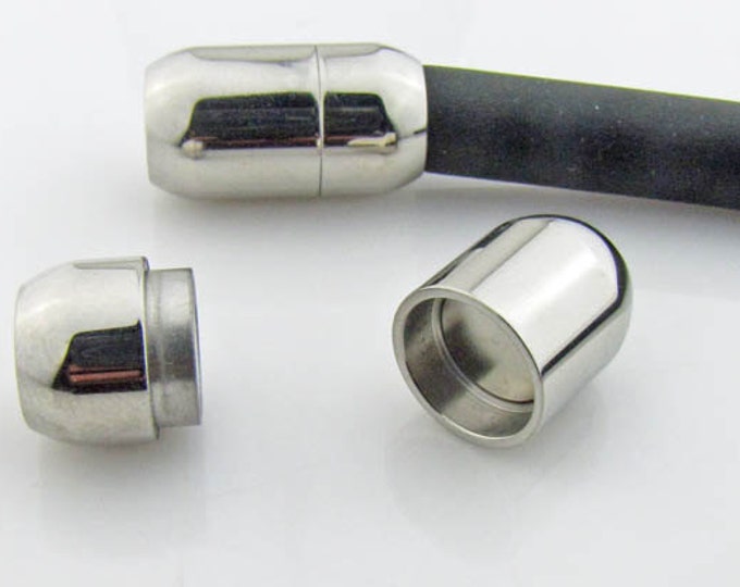 Magnetic clasp, stainless steel, platinum color, 8mm hole,20mm long, 12mm wide, 2 clasps