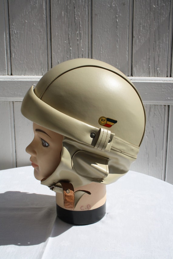 Vintage French 1950's Scooter Moto Helmet by CowBoyAndTheCountess