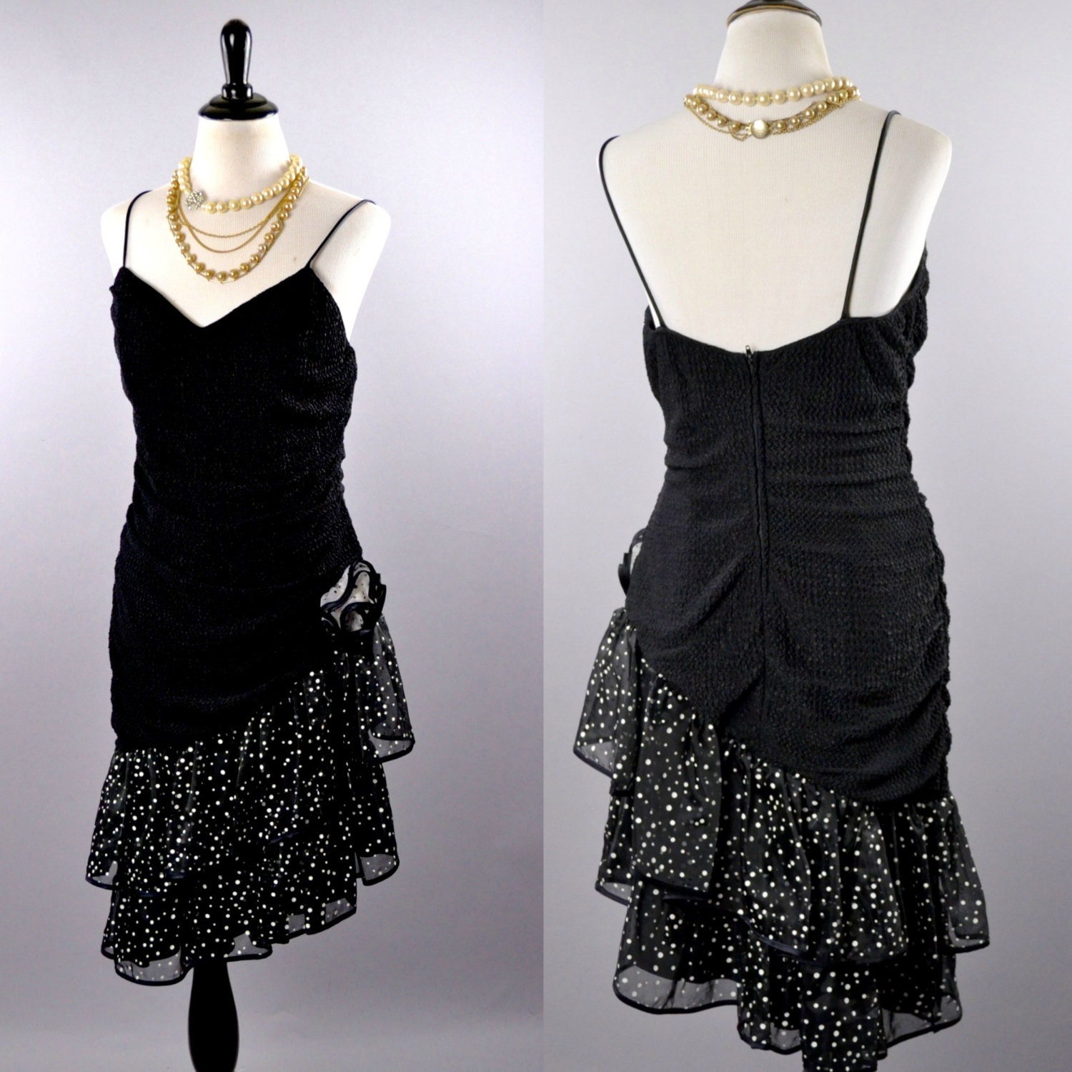 1990s Black Party Dress