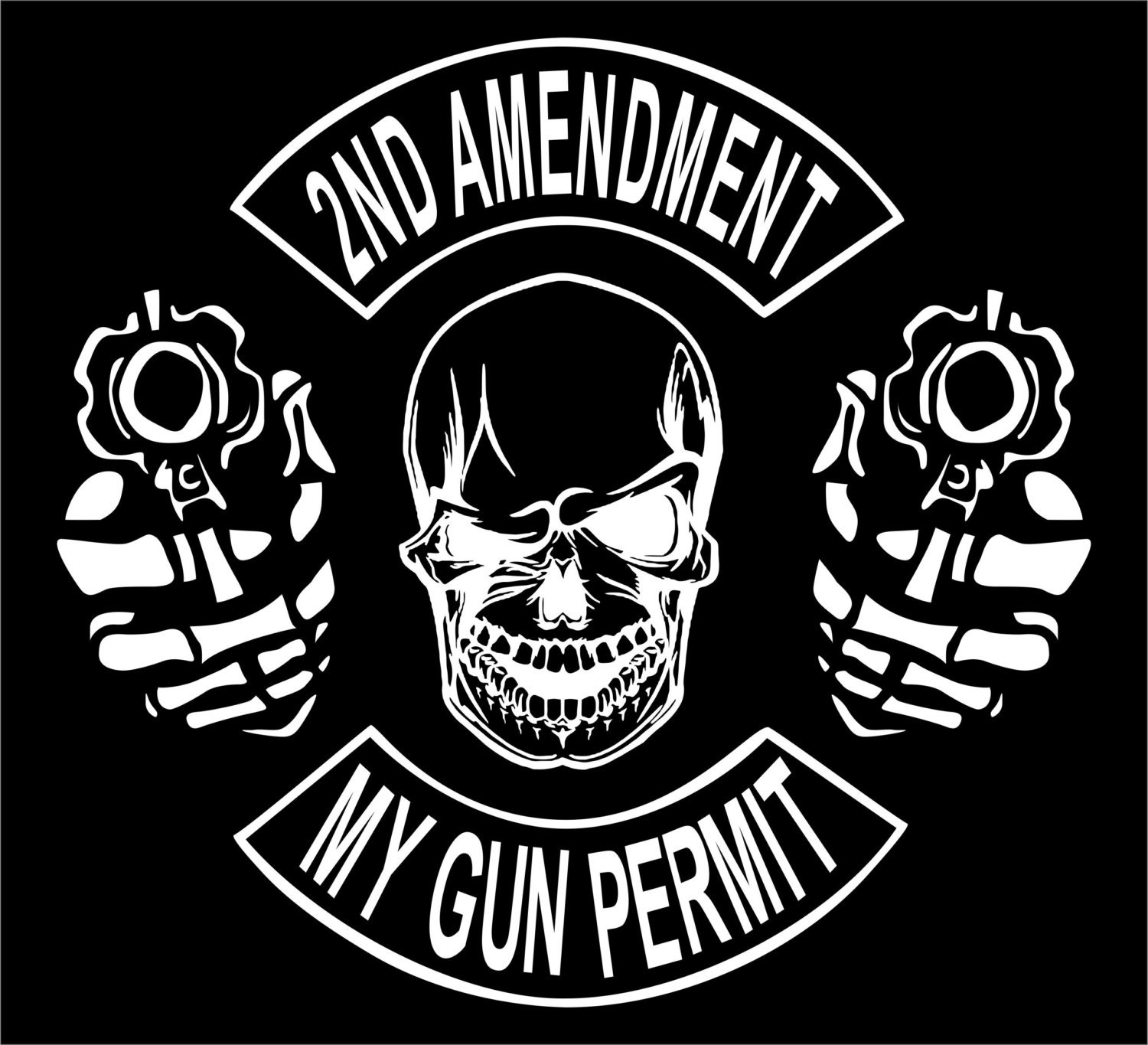 2nd Amendment Skull Gun Control Rights Car Truck Window Vinyl