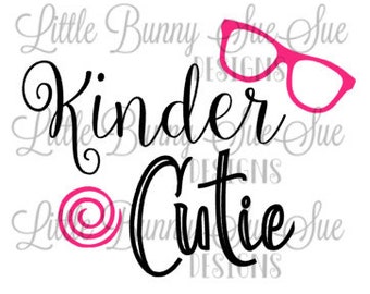 Back to School Design, School Clipart, Kindergarten Cutie, SVG PNG DXF Cutting Machine File, Silhouette File, Cricut File, Tshirt Design