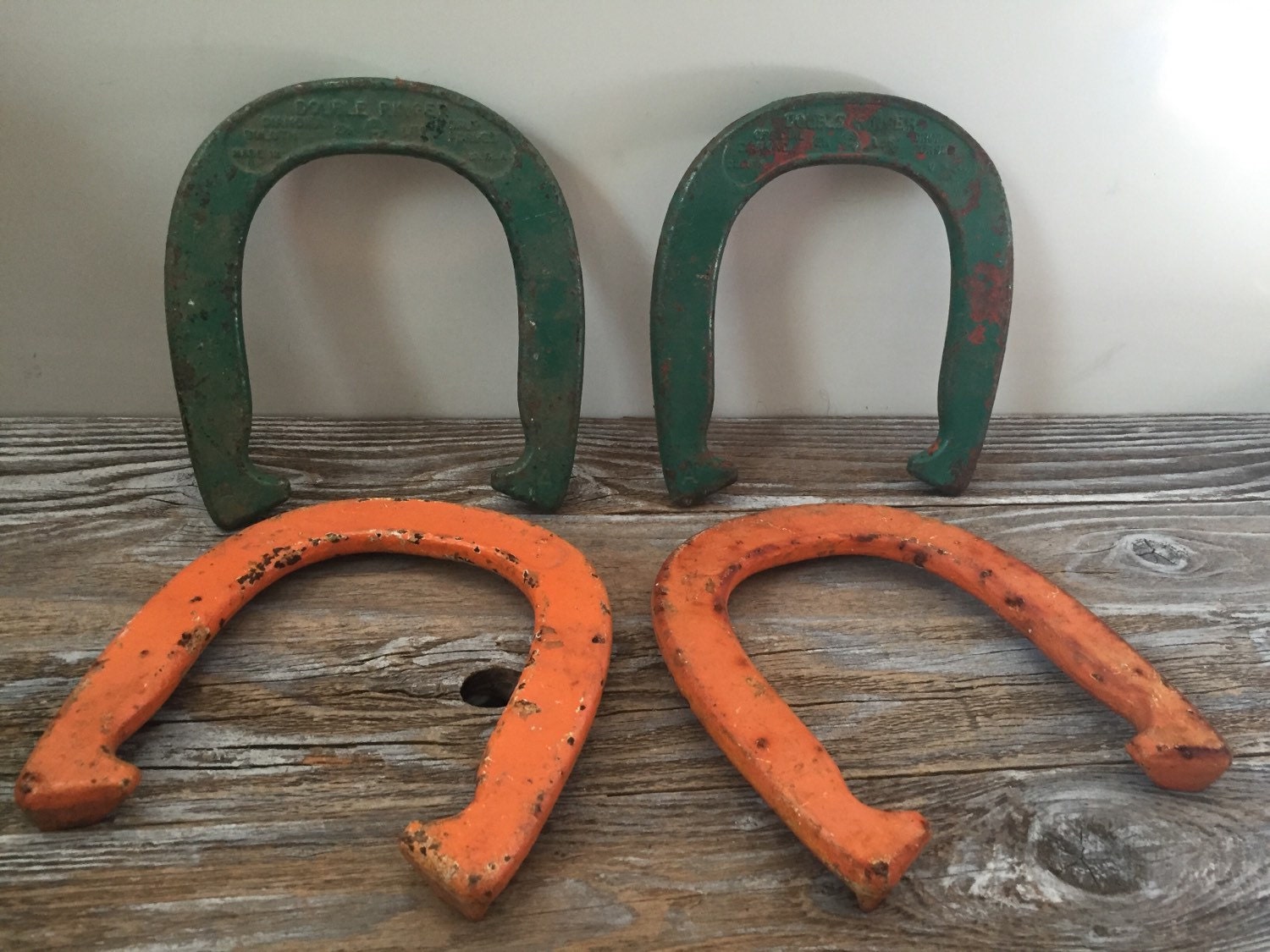 4 Vintage Horse Shoes Game Double Ringer Official Diamond