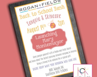 Custom Party or Event Invitation - Chalkboard - Sangria & Skincare - Rodan and Fields - Launch Party - You choose your wording