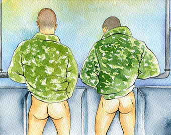 Naked redhead tampon Gay public shower